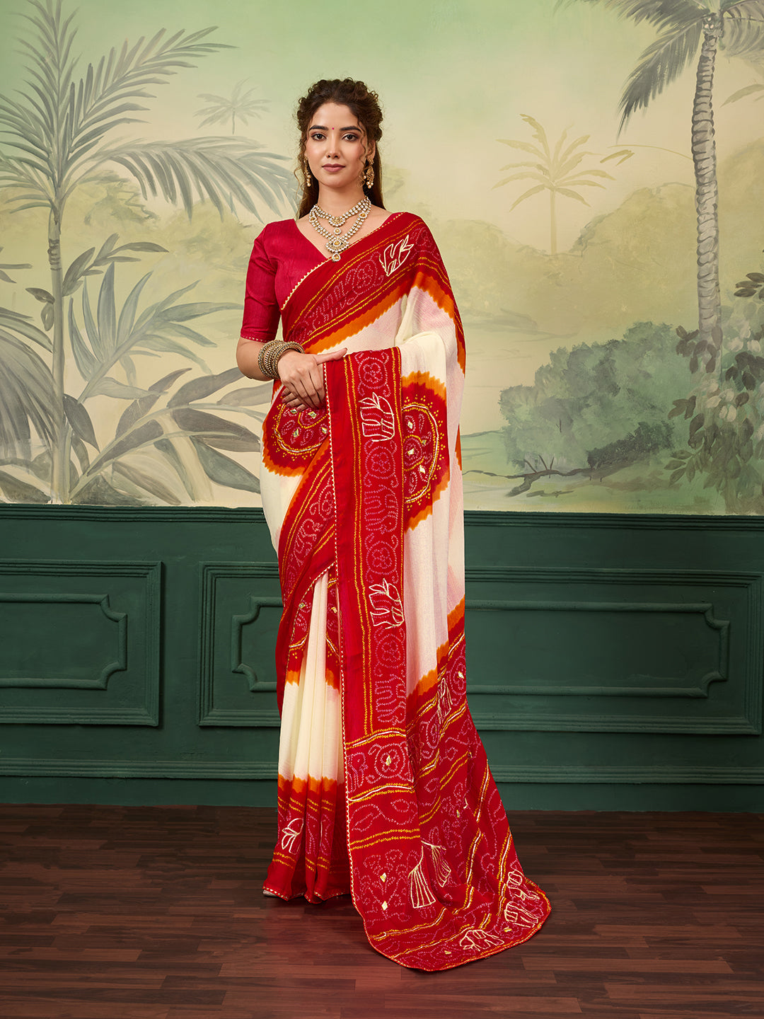  Buy New Premium Saree with Beautiful Gotapatti Detailing Tanmira 