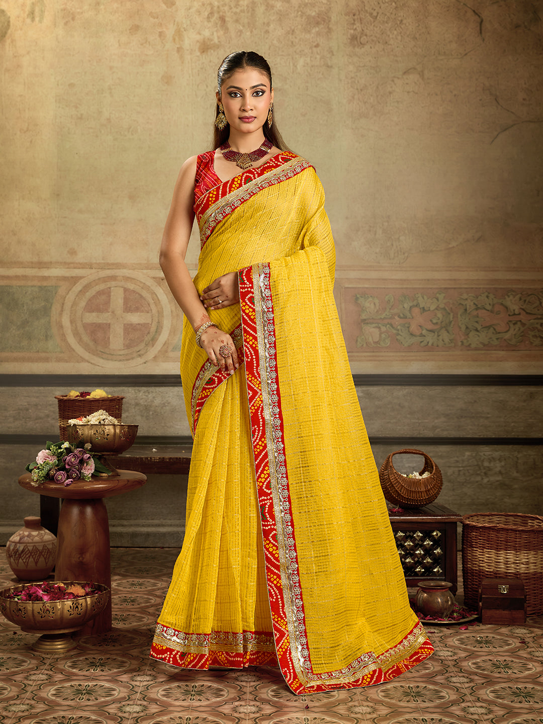 Tanmira  New Classic Banarasi Style Kota Doriya Saree with Blouse SWA