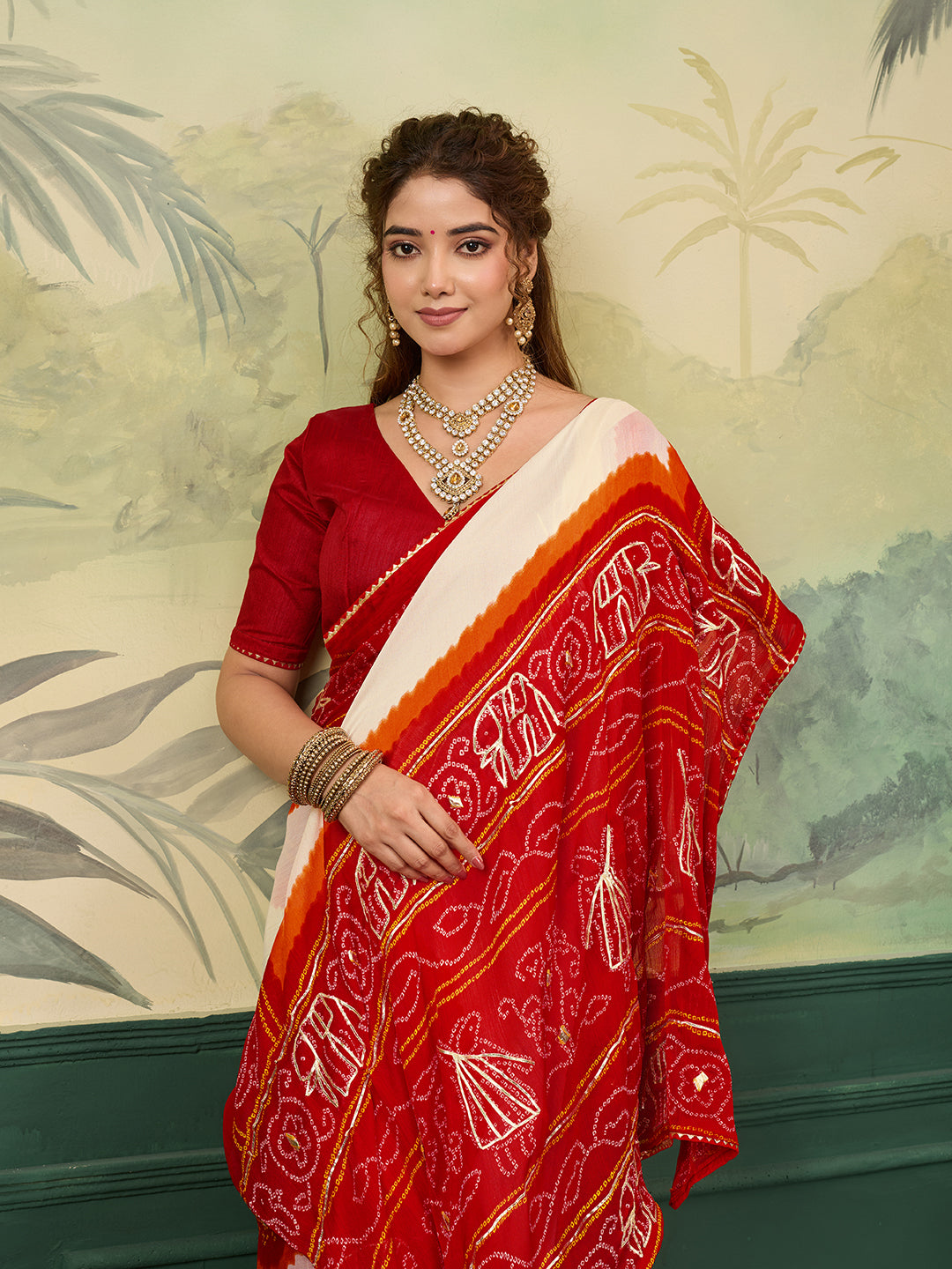  Buy New Premium Saree with Beautiful Gotapatti Detailing Tanmira 