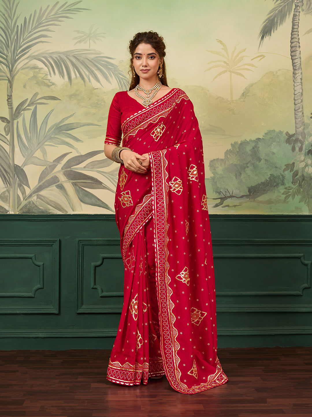 Tanmira  New Classic Upada Silk Saree with Traditional Gota Patti Embellishment GAN