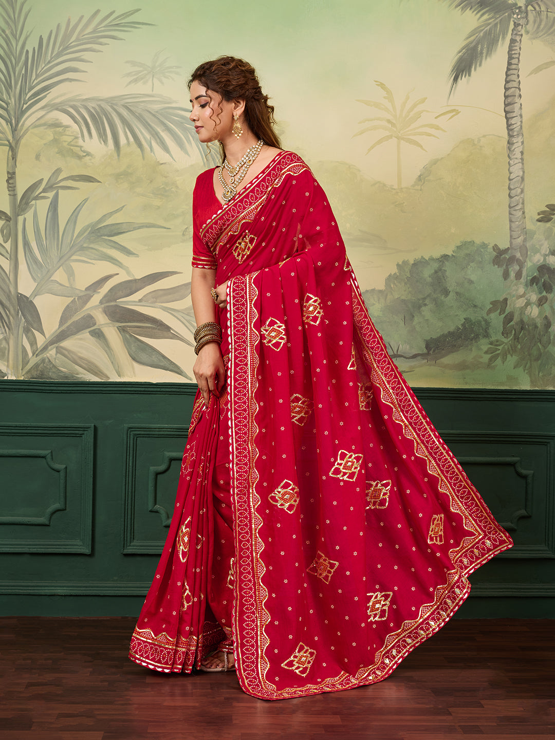 Tanmira  New Classic Upada Silk Saree with Traditional Gota Patti Embellishment GAN