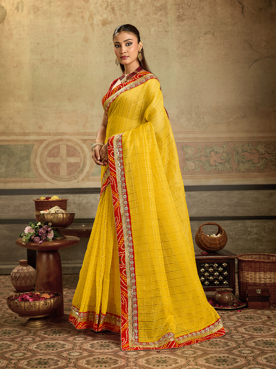 Tanmira  New Classic Banarasi Style Kota Doriya Saree with Blouse SWA
