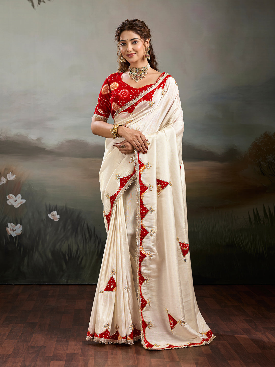 Buy Designer Style Saree With  GotaPatti Work Tanmira