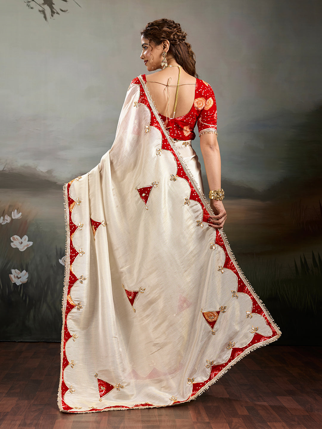 Buy Designer Style Saree With  GotaPatti Work Tanmira