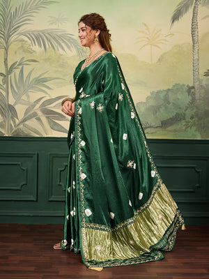Buy Designer Saree with Handcrafted Cutdana Work Tanmira 