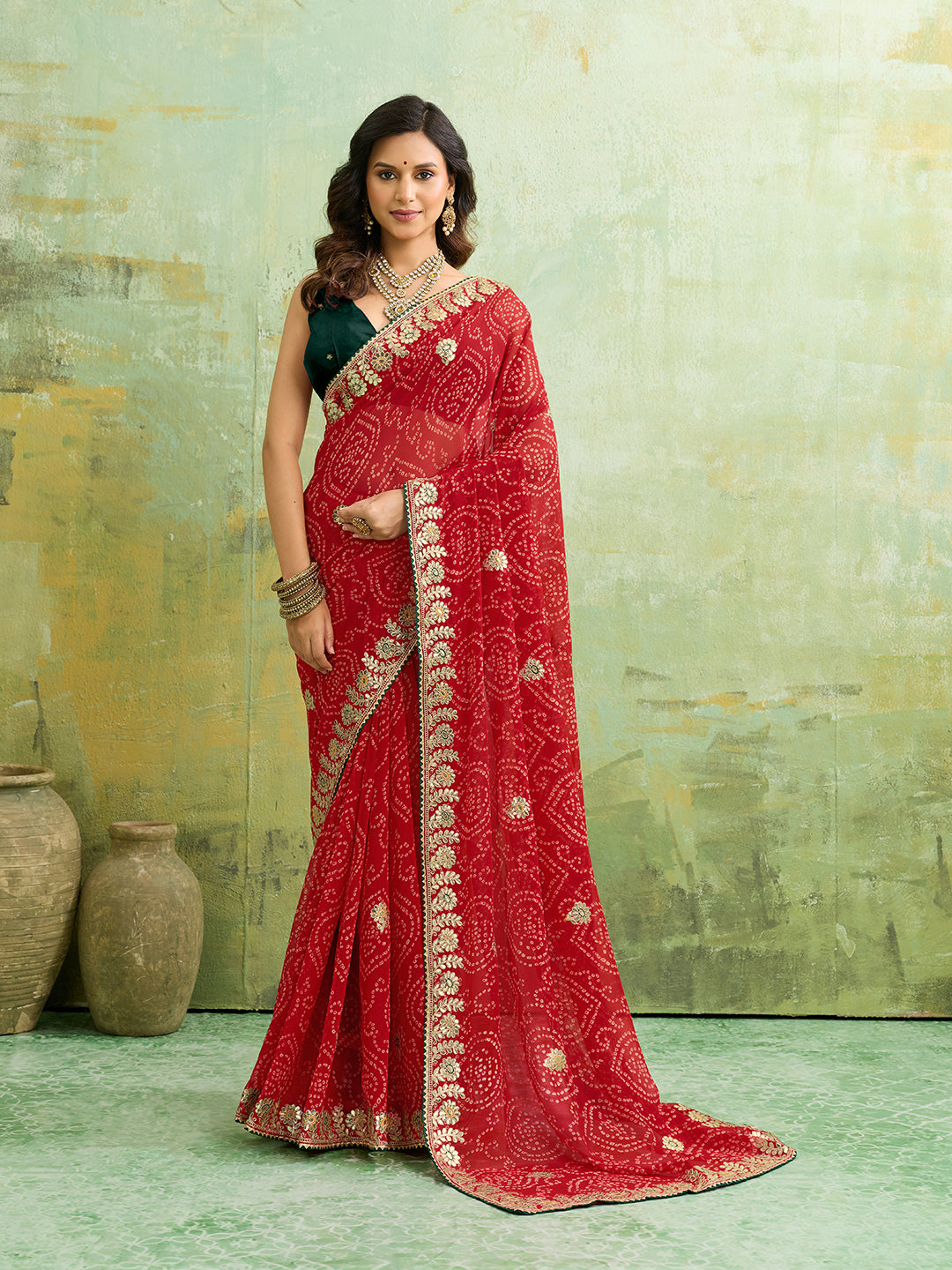 Buy New Festive Special Bandhani Saree With Festive Wear Tanmira  