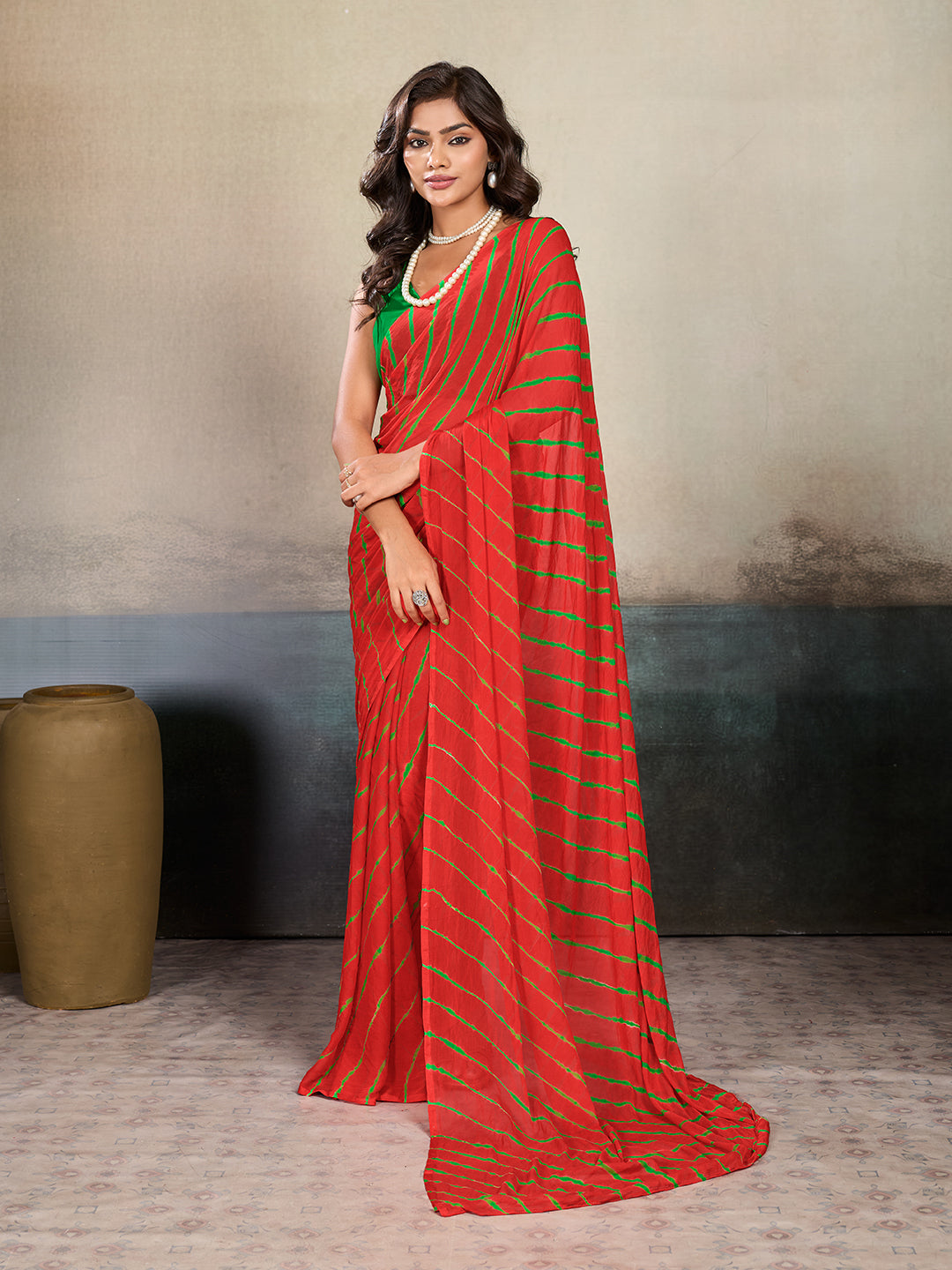 Tanmira  New Launch Leheriya Style With Casual WearSaree KRN