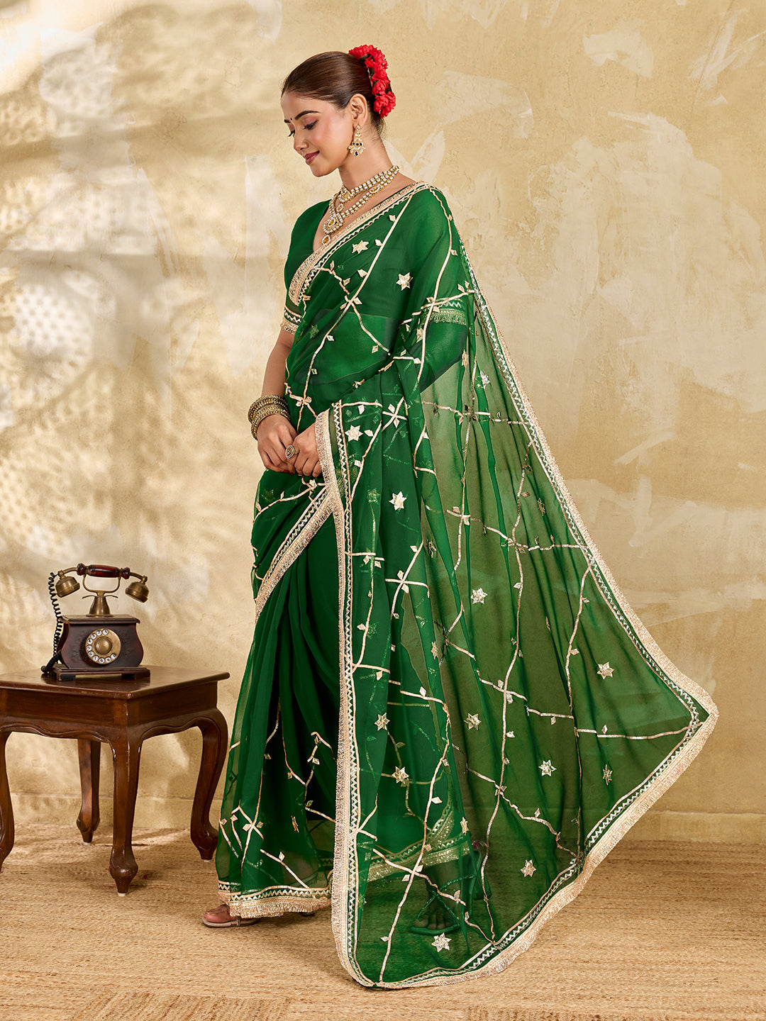 Buy Georgette Saree with Gota patti Work Tanmira