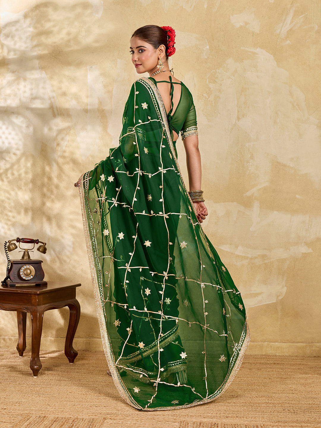 Buy Georgette Saree with Gota patti Work Tanmira