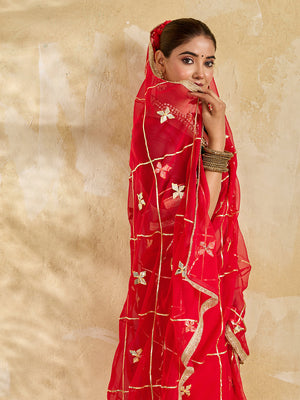 Buy Chiffon Saree Traditional Style With Gota patti Work Tanmira