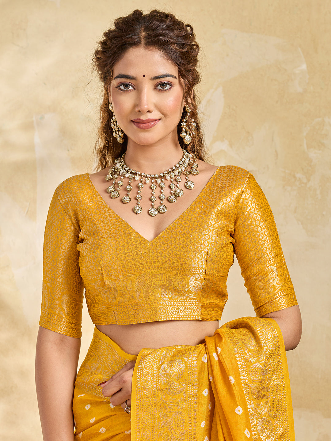 Buy New Elegant Bandhani Saree With Festive Wear Tanmira