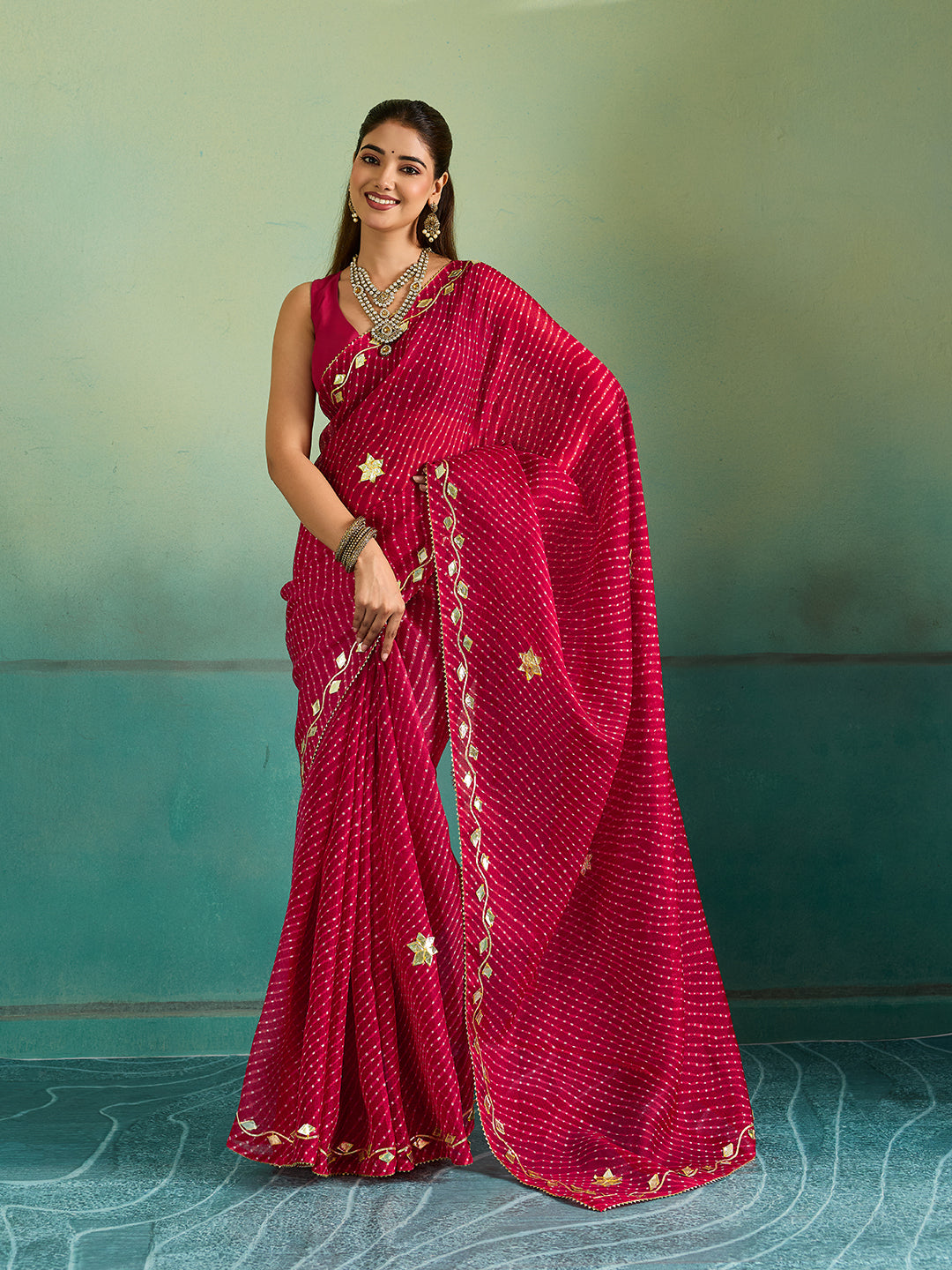 Tanmira  Latest New Kota doriya Leheriya Style With Gotapatti Work Saree MHS