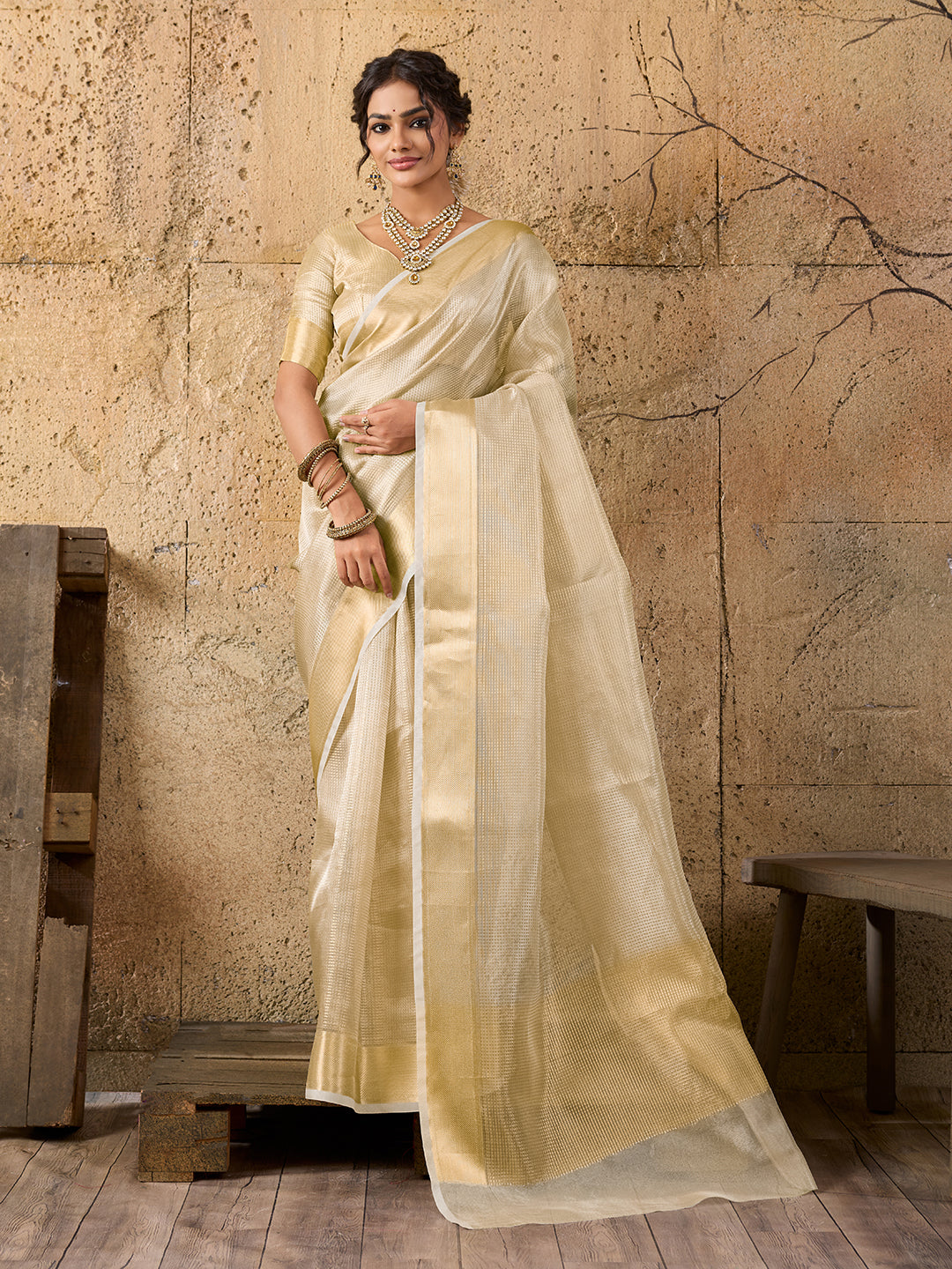 Tanmira  New Bollywood Banarasi Saree in Tissue Silk Inspired by Nayanthara  NDA