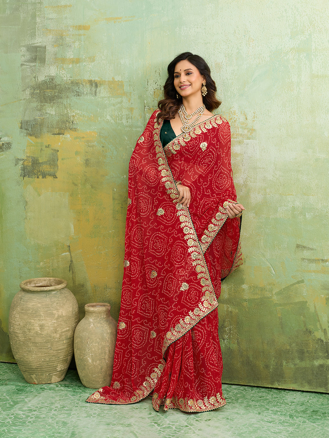 Buy New Festive Special Bandhani Saree With Festive Wear Tanmira  