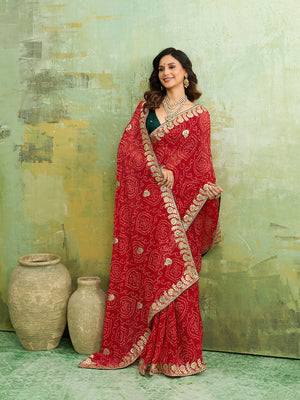 Buy New Festive Special Bandhani Saree With Festive Wear Tanmira  