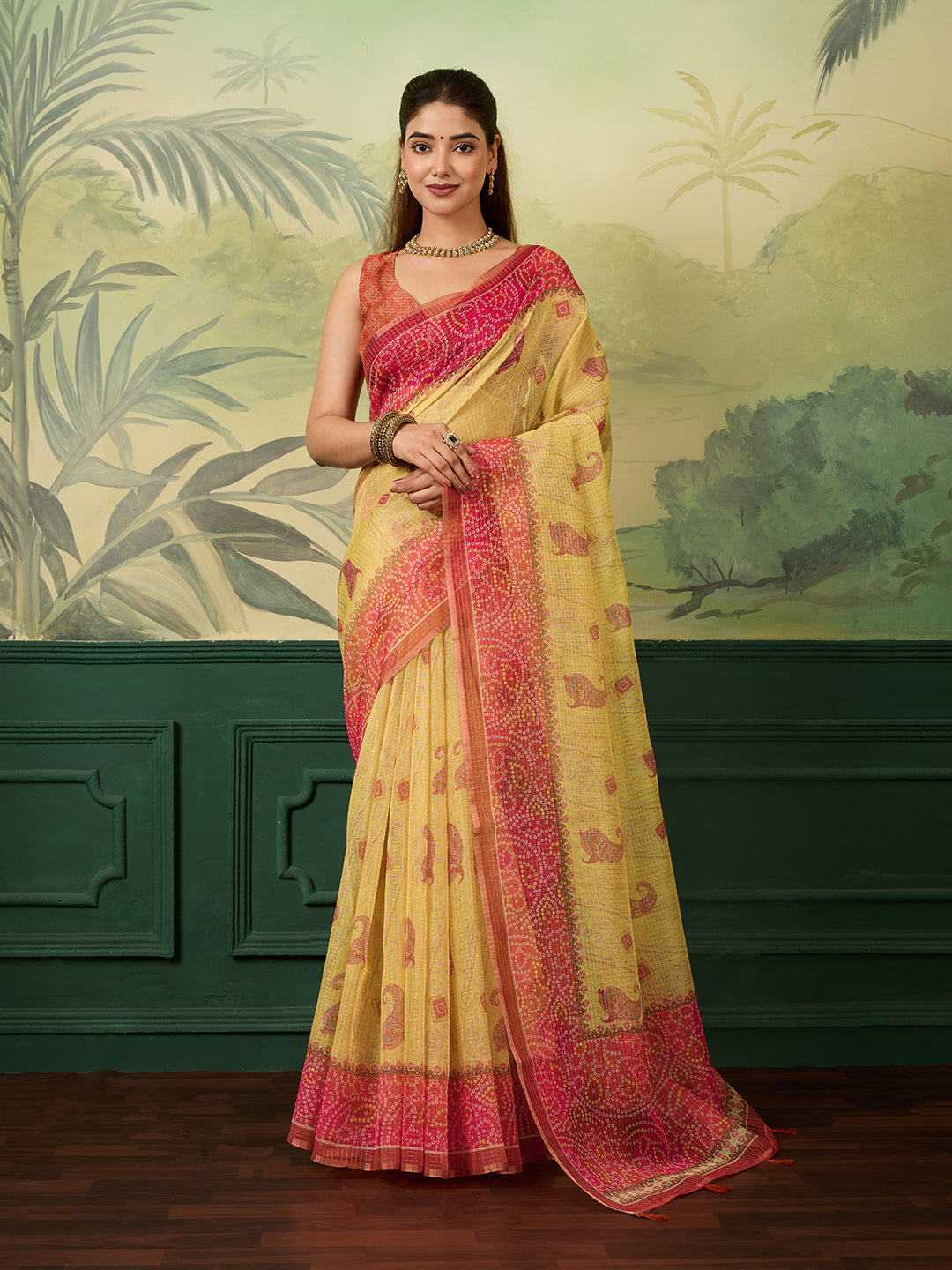Tanmira  New Casual Wear Kota Doriya Bandhani Printed Saree STL