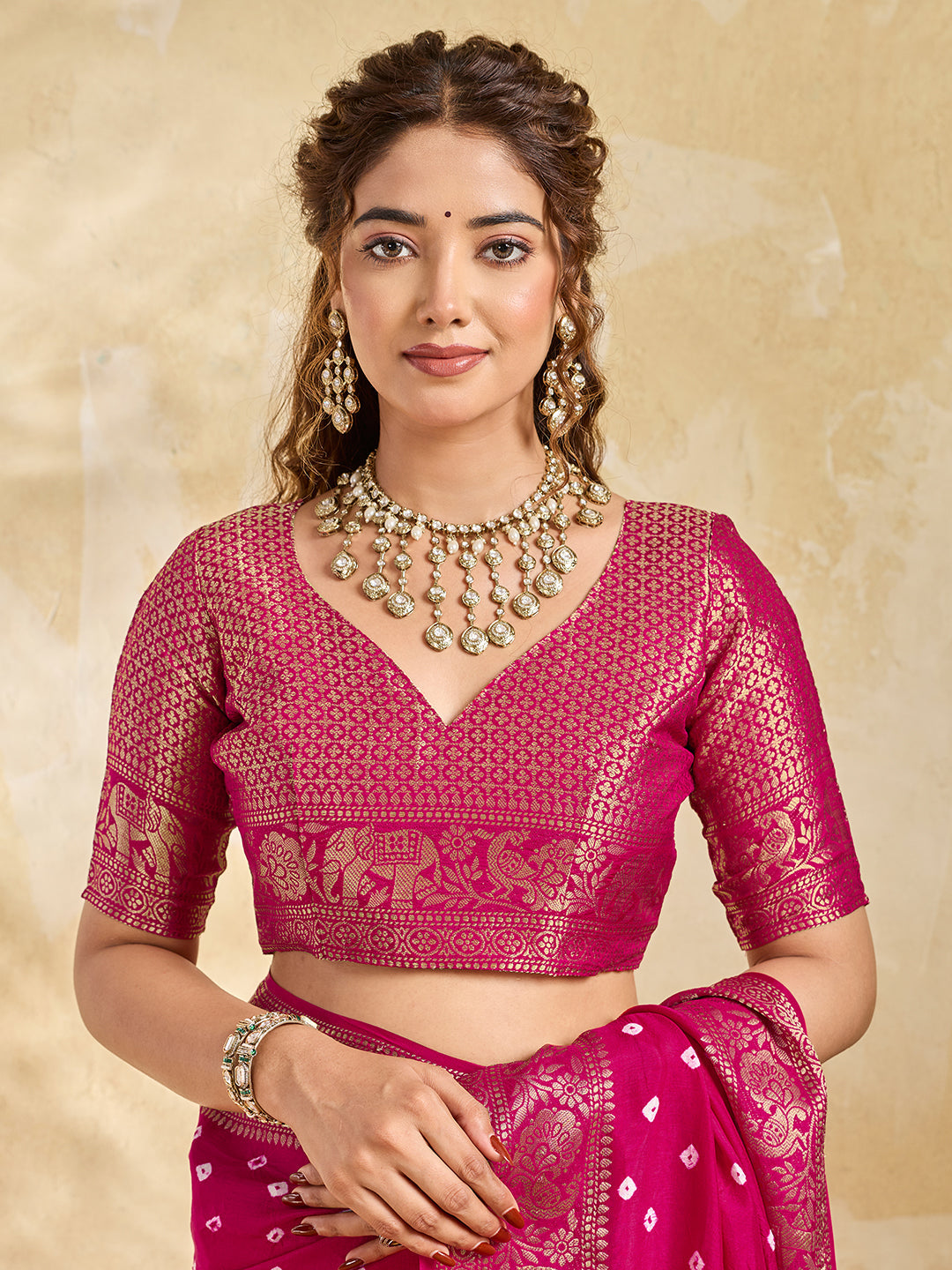 Buy New Elegant Bandhani Saree With Festive Wear Tanmira