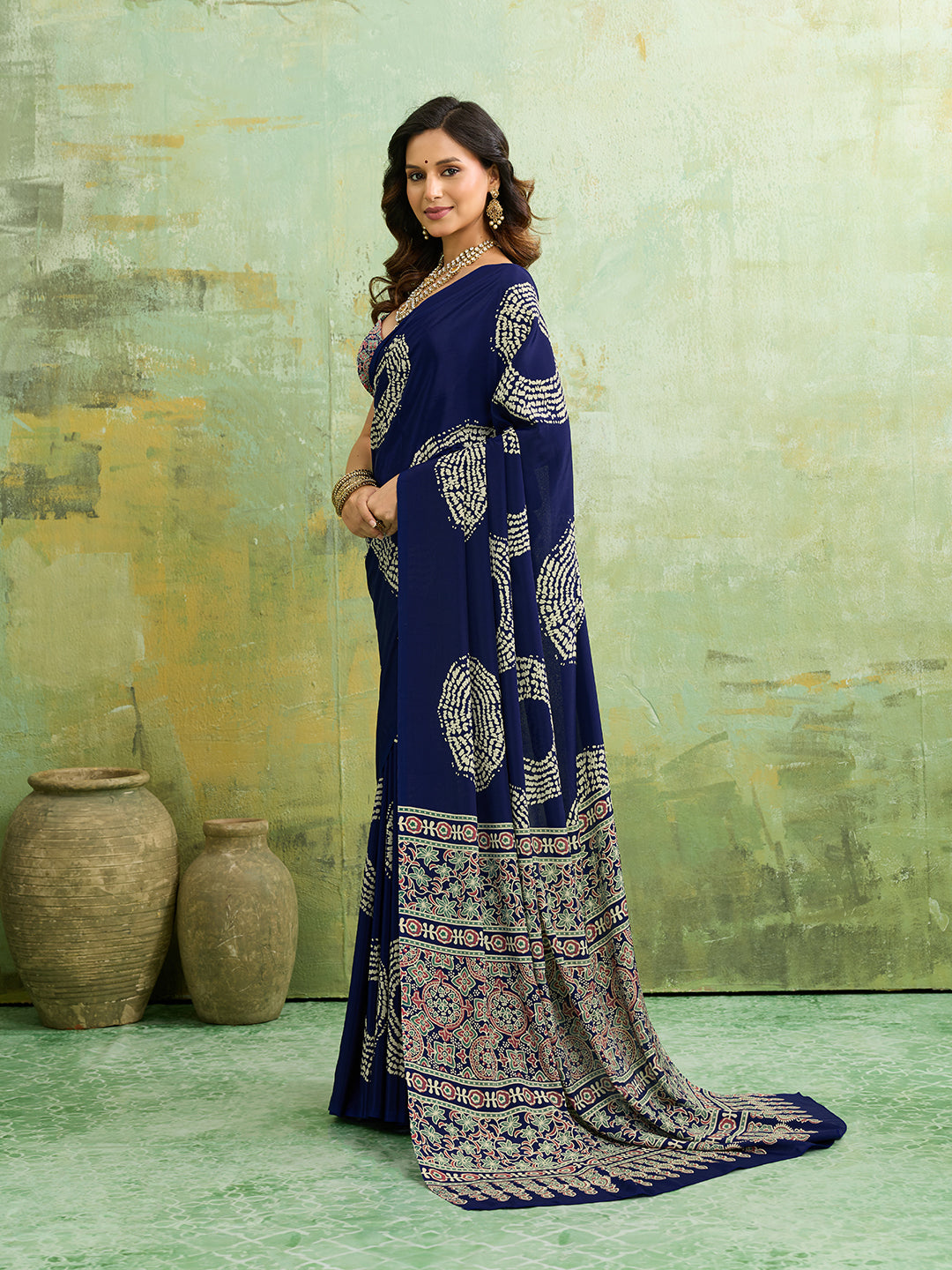 Tanmira  New Kalindi Style Crepe Silk Saree with Blouse Elegant Casual Wear Drape   APL