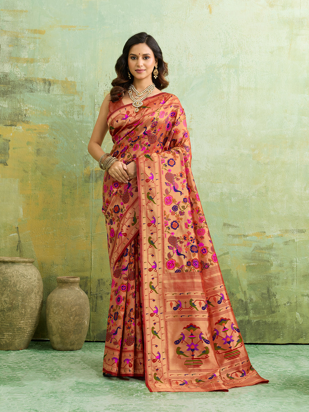 Tanmira  Graceful Banarasi Silk Saree with Kalamkari Touch DC