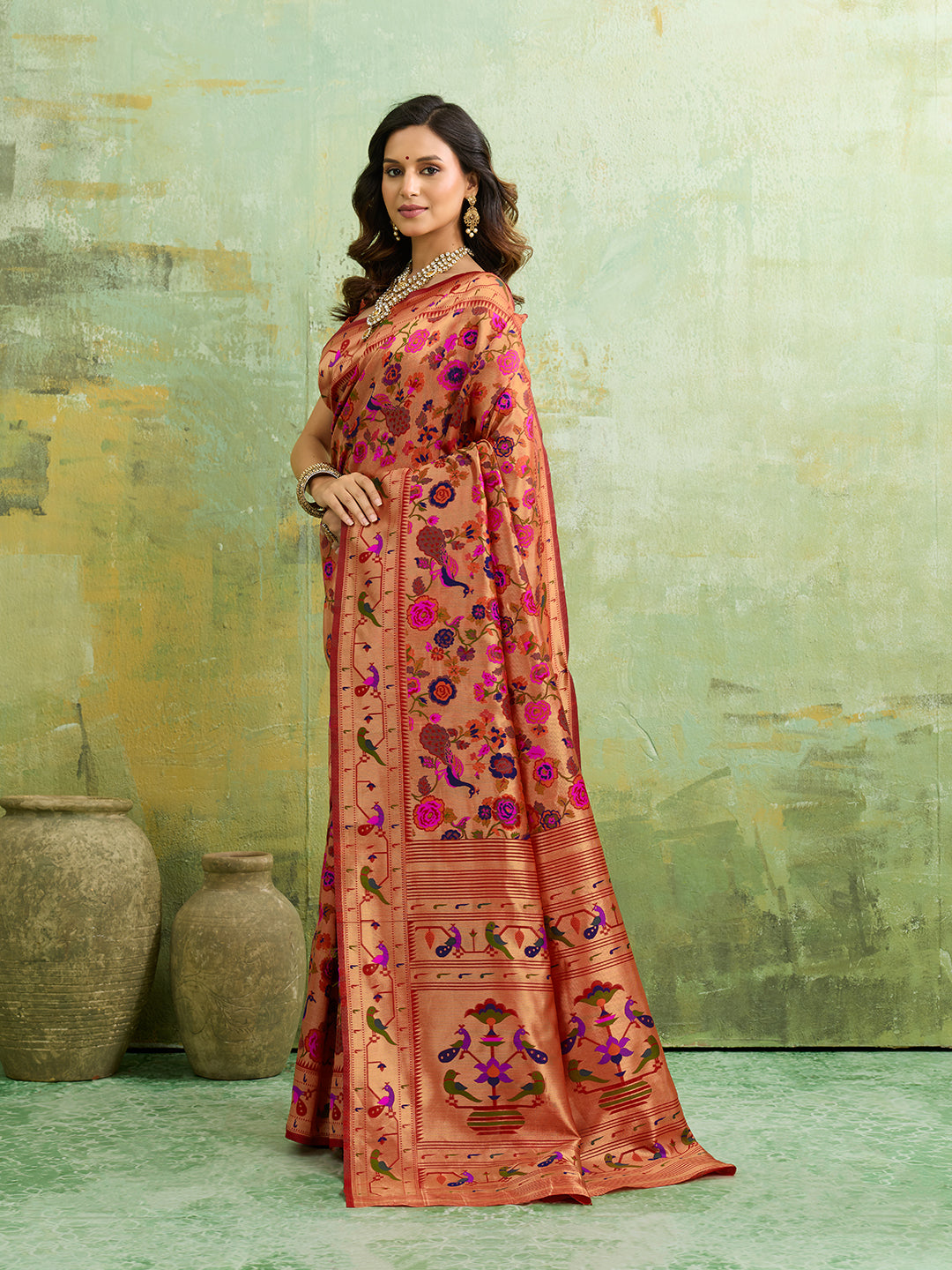 Tanmira  Graceful Banarasi Silk Saree with Kalamkari Touch DC