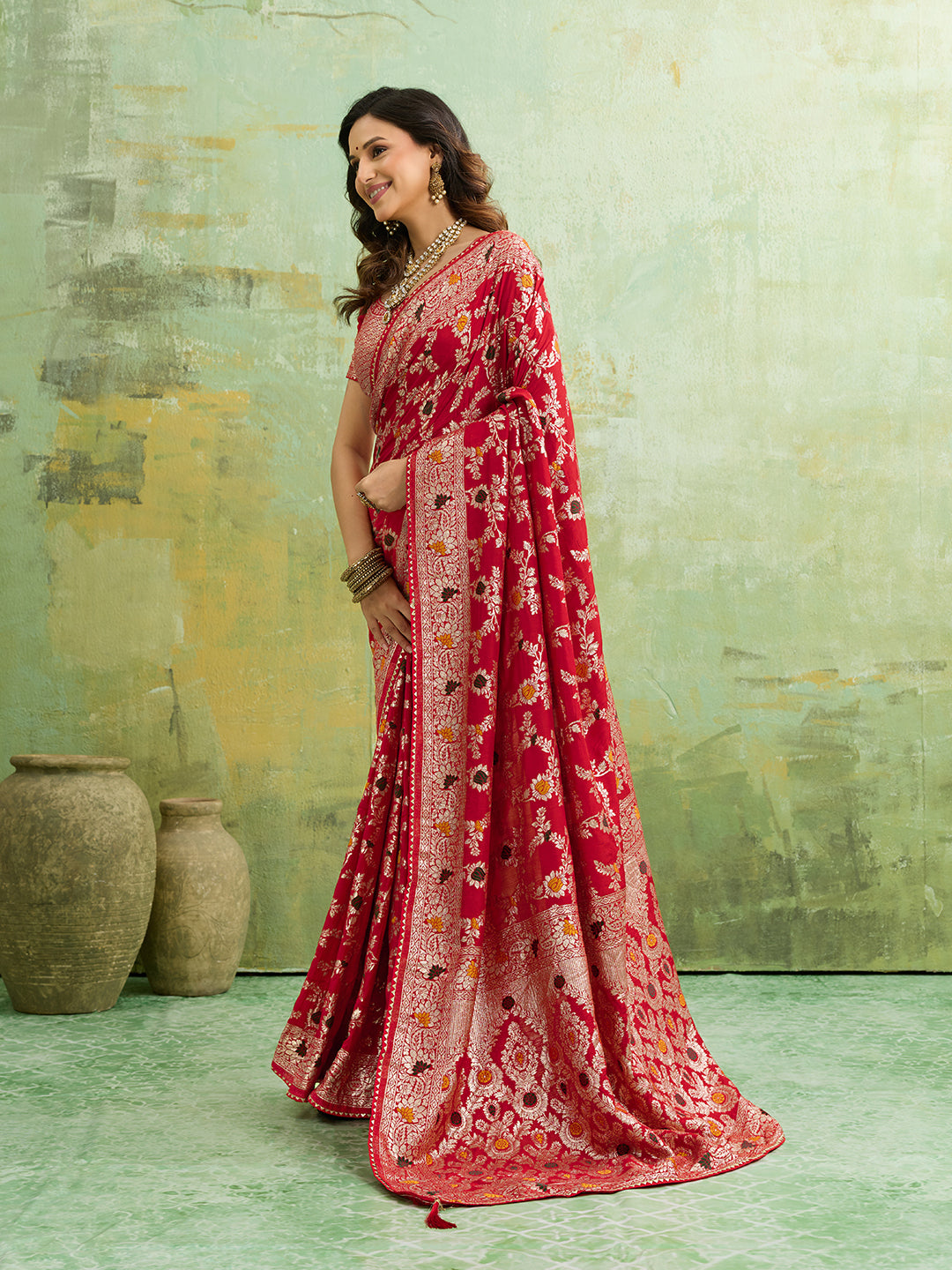 Tanmira Dola Silk With Zari Weaving Saree ASH