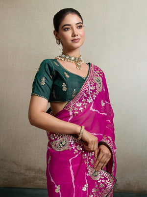  Leheriya style Georgette saree for party and festive