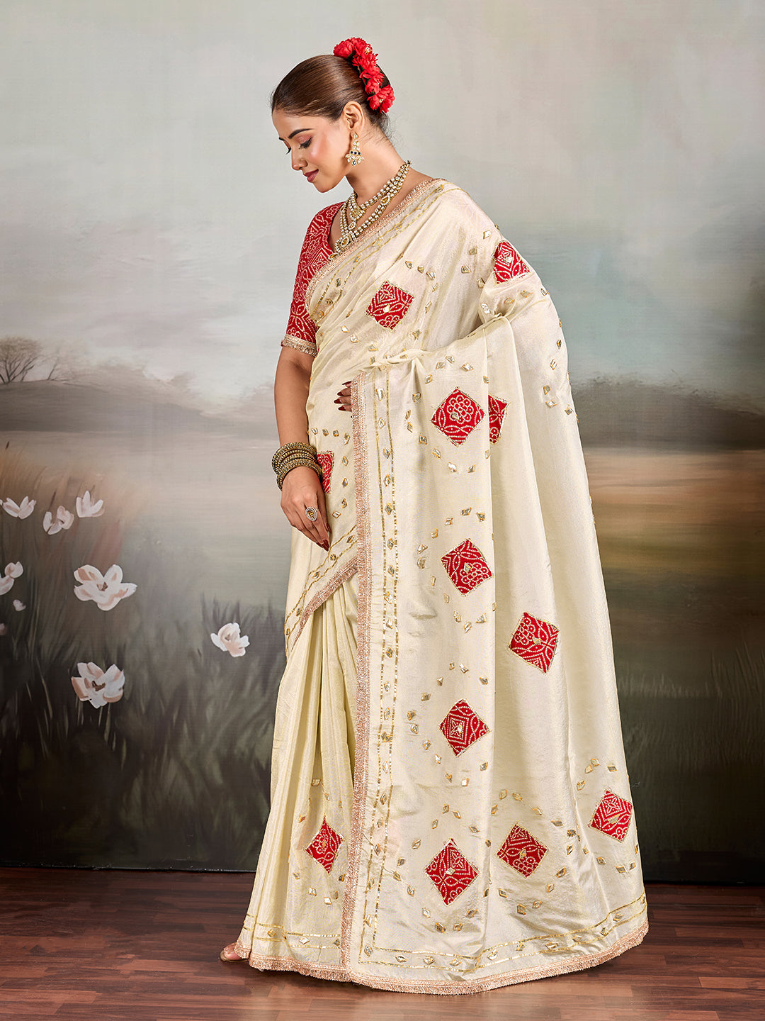 Buy Designer Style Saree With  GotaPatti Work Tanmira