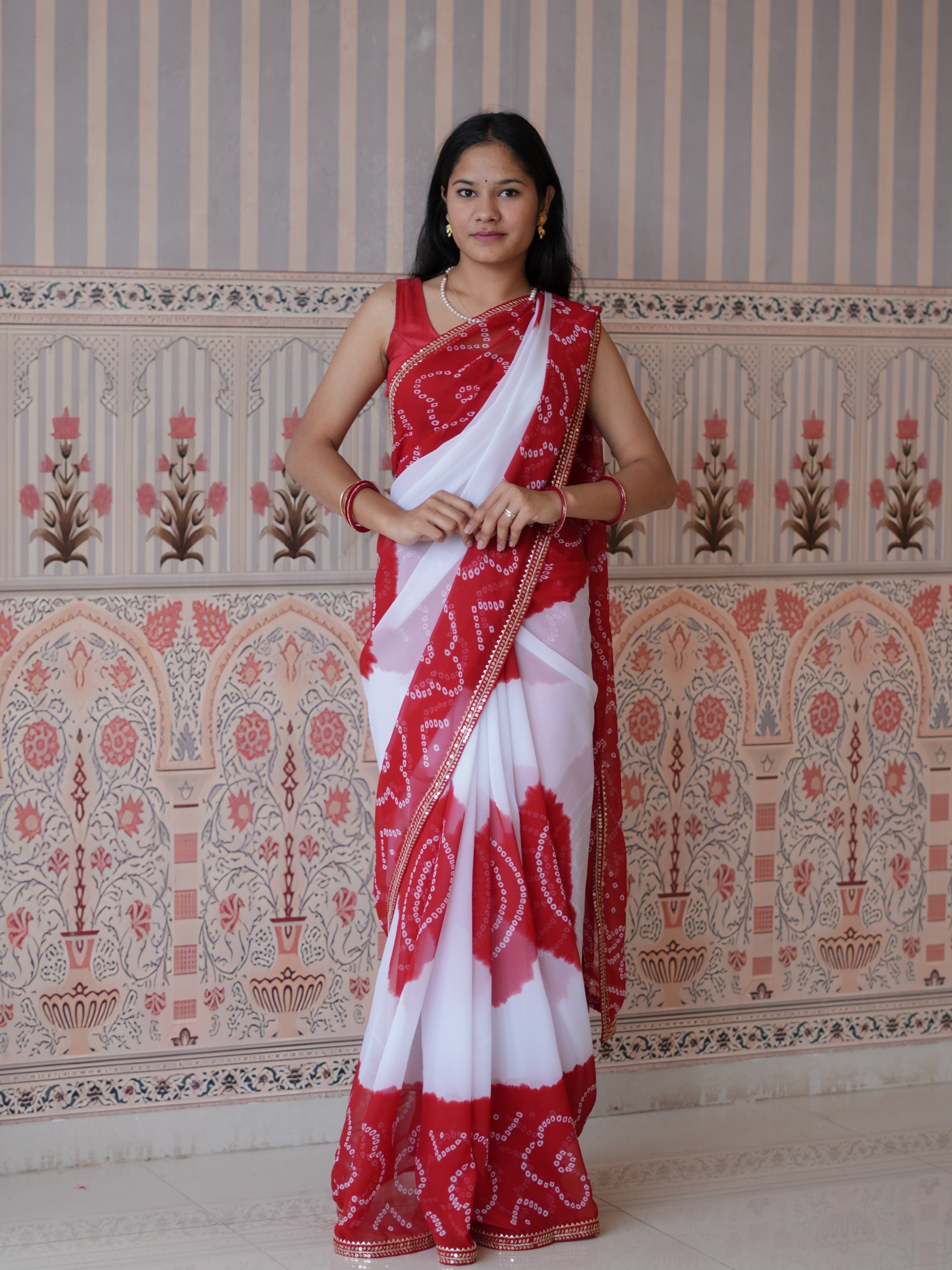 Buy New Festive Faag Style Saree with Elegant Border Work Tanmira  image 4