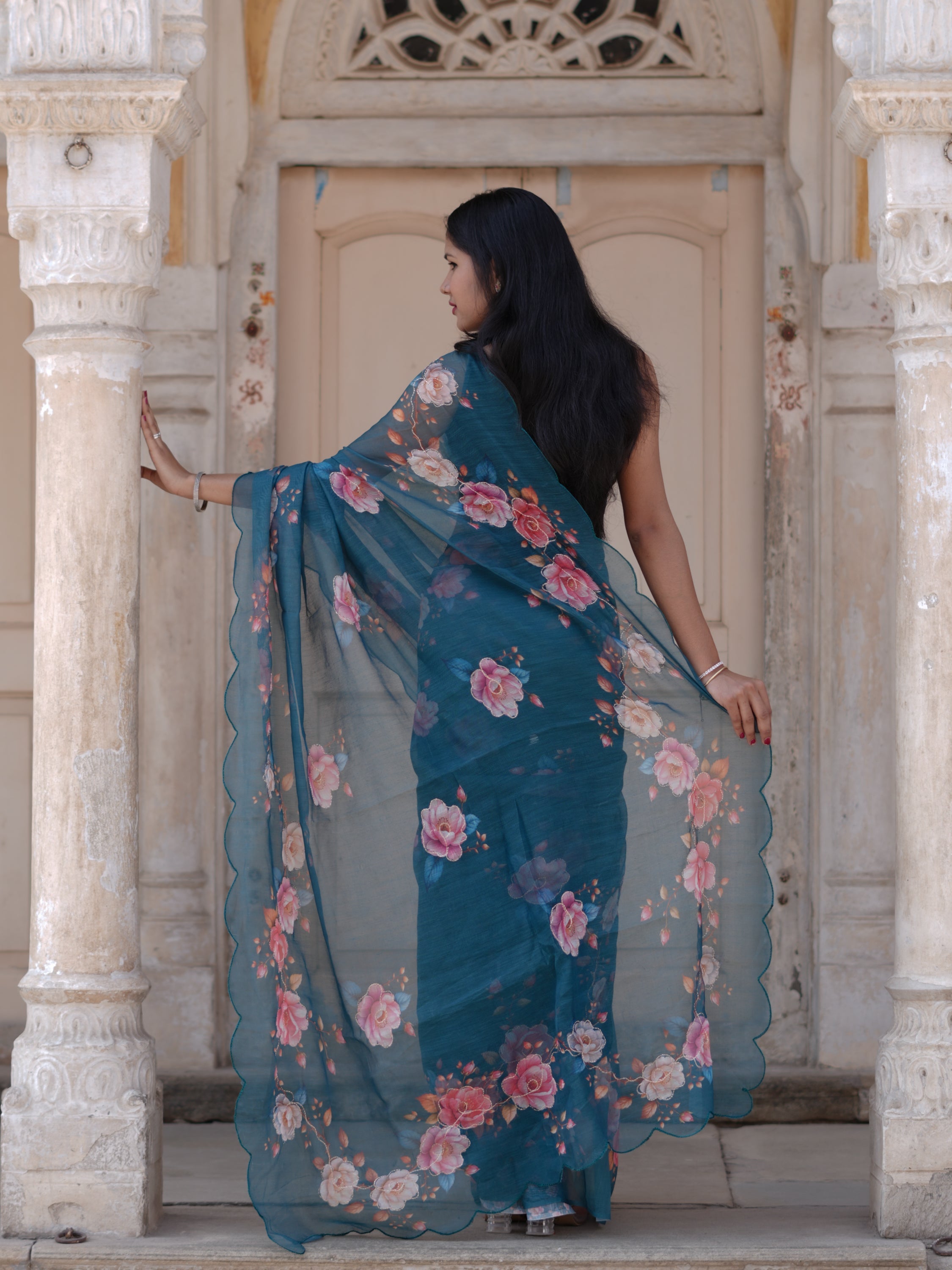 Buy Printed Saree for Everyday Casual Wear Tanmira  image 7
