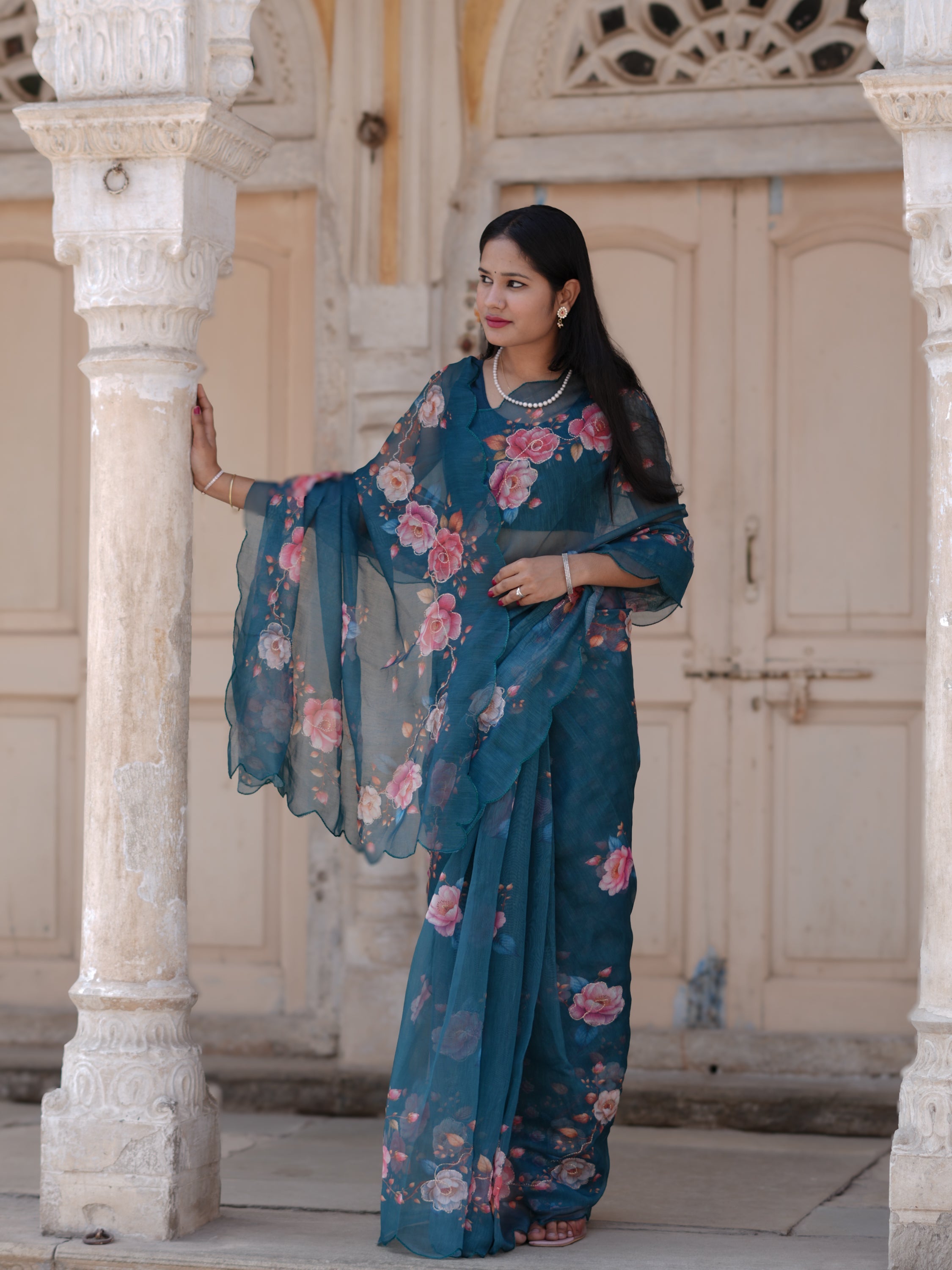 Buy Printed Saree for Everyday Casual Wear Tanmira  image 5