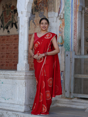 Buy Designer Bandhani Saree with Gota Patti Work Tanmira  