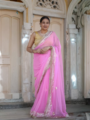 Buy Pure Georgette Festive Saree with Traditional Wear Tanmira  