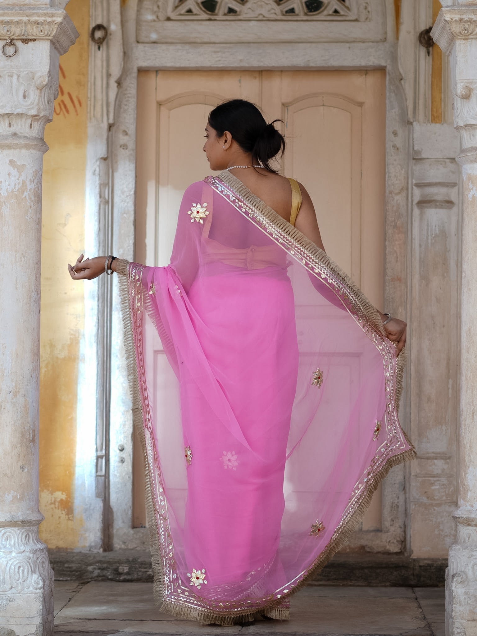Buy Pure Georgette Festive Saree with Traditional Wear Tanmira  