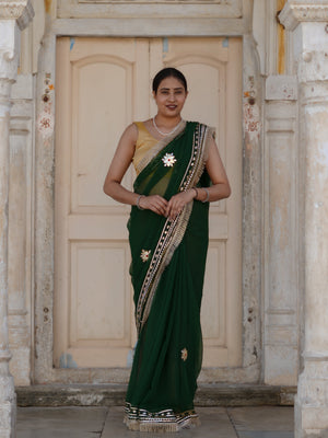 Buy Elegant Pure Georgette Saree with Gota Patti Work Tanmira 