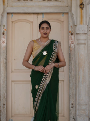 Buy Elegant Pure Georgette Saree with Gota Patti Work Tanmira 