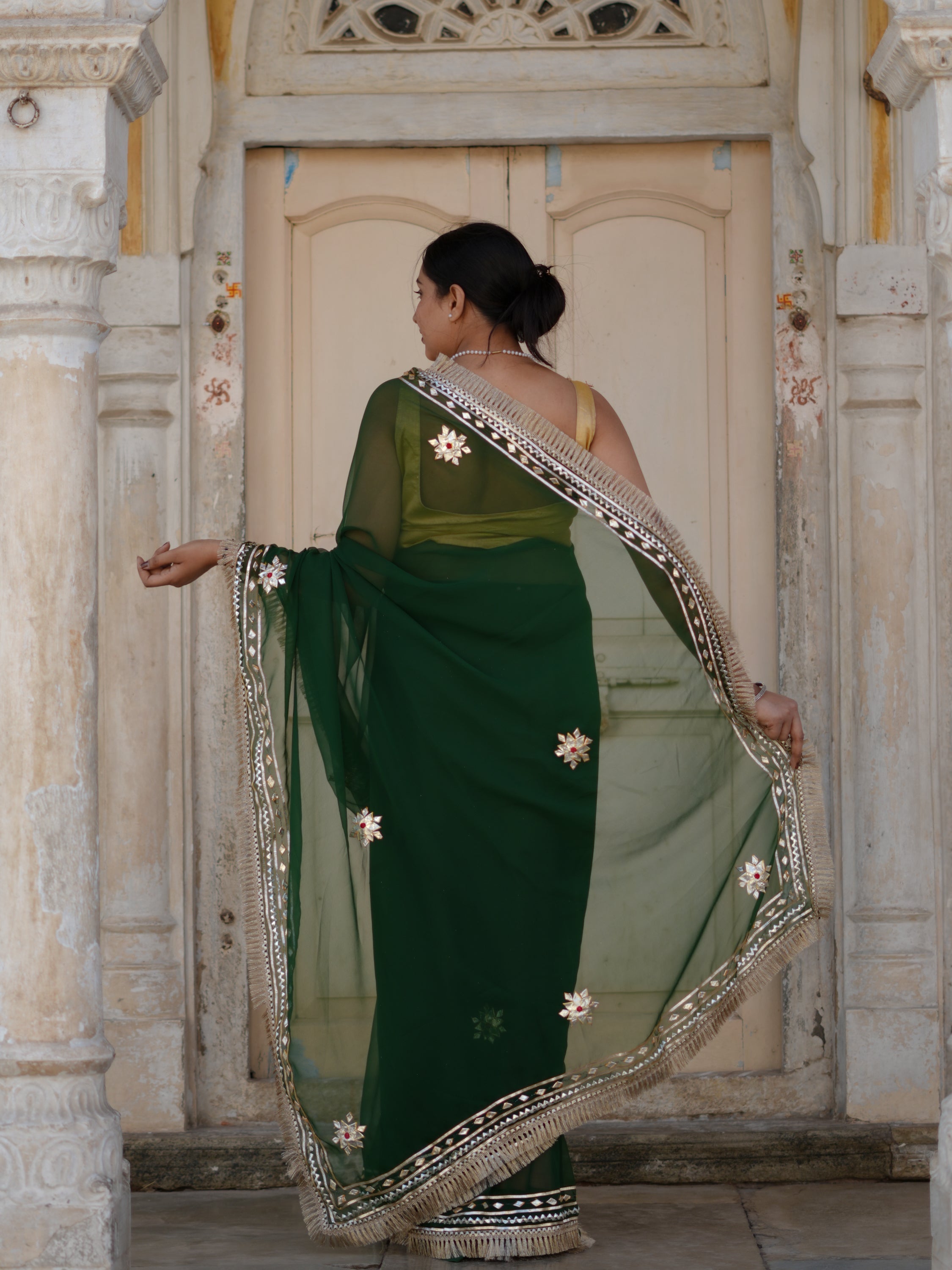 Buy Elegant Pure Georgette Saree with Gota Patti Work Tanmira 