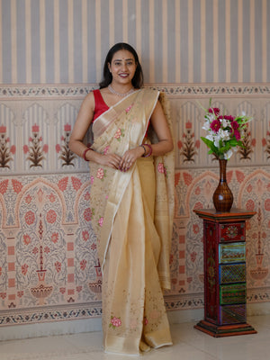 Buy Traditional Saree With Banarasi Touch Kashida Work Tanmira 