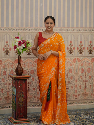 Buy Georgette Bandhani Saree With Festive Wear Tanmira 