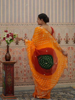 Buy Georgette Bandhani Saree With Festive Wear Tanmira 