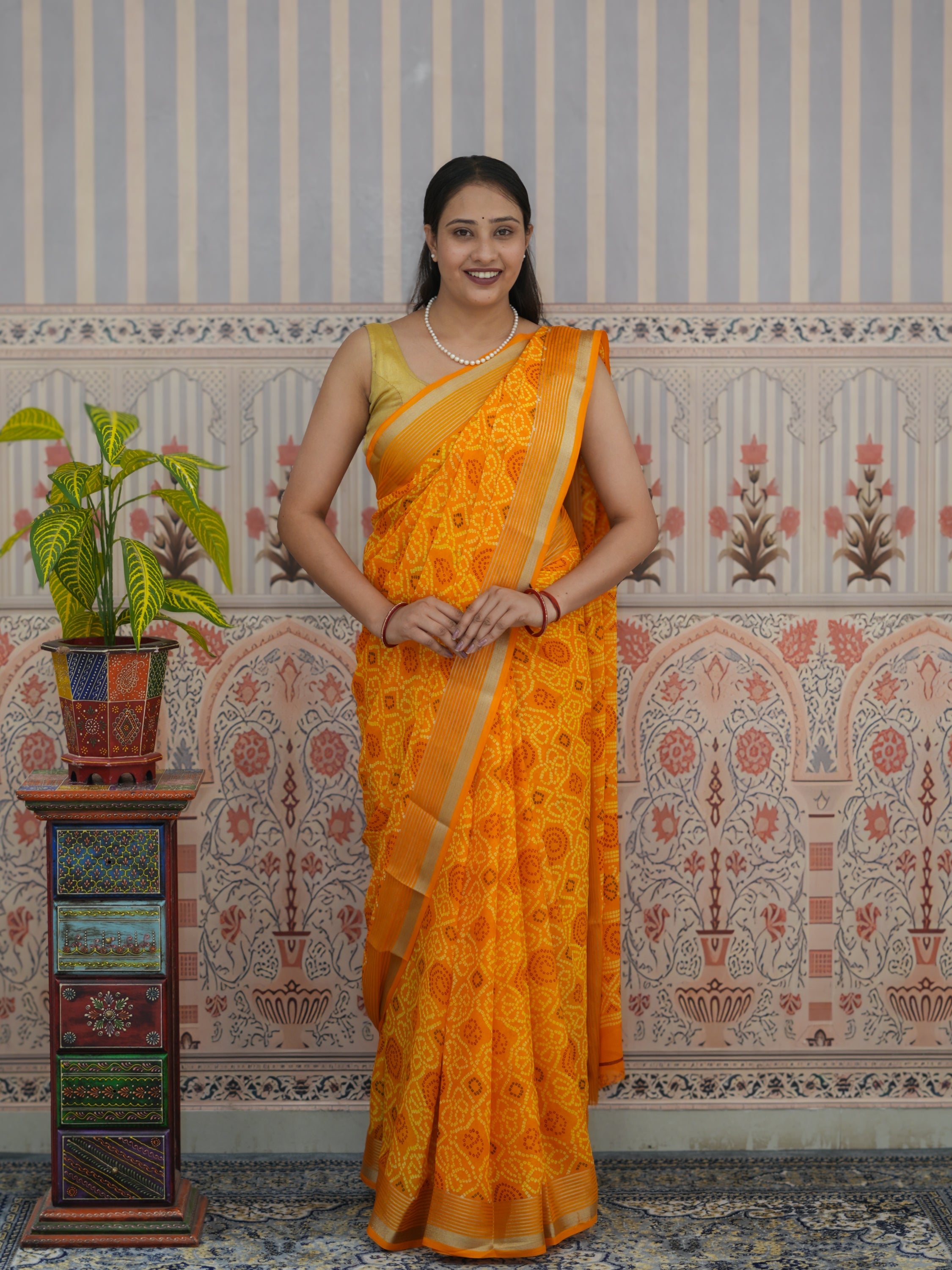 Buy Bandhani Style Saree Tanmira  