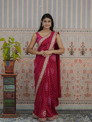 Buy Bandhani Saree With Wedding Wear Tanmira 