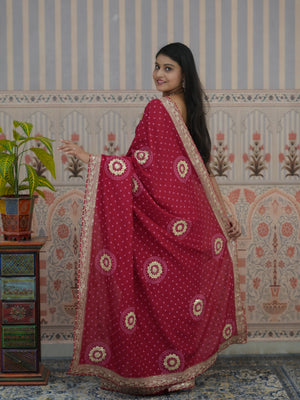 Buy Bandhani Saree With Wedding Wear Tanmira 
