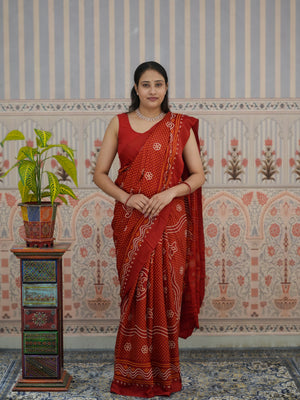 Buy Pure Modal Silk Bandhani Style Saree Tanmira  
