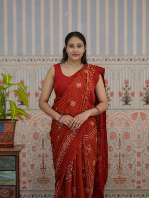 Buy Pure Modal Silk Bandhani Style Saree Tanmira  