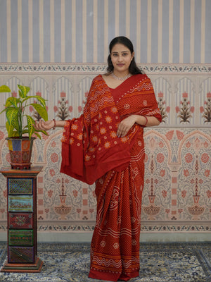 Buy Pure Modal Silk Bandhani Style Saree Tanmira  