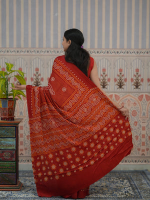 Buy Pure Modal Silk Bandhani Style Saree Tanmira  