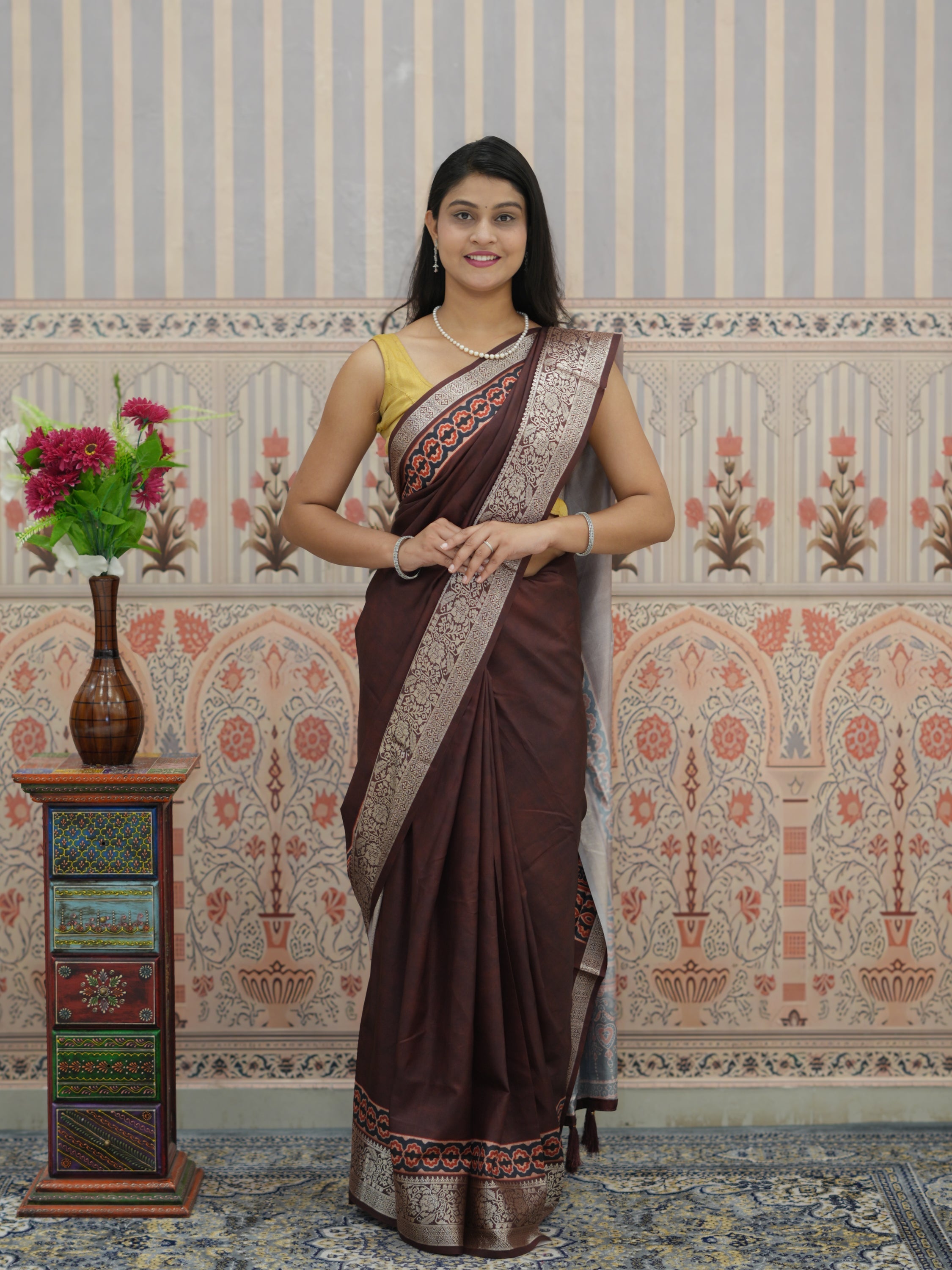 Buy Beautiful Upada Silk Banarasi Style Saree Tanmira 