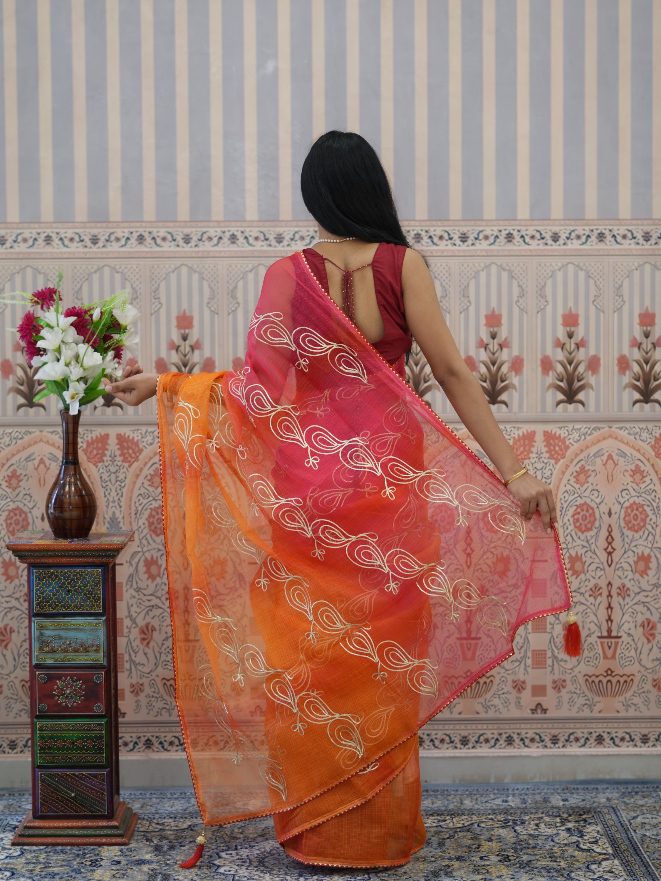 Buy Kota Doriya Bikaneri Saree with Gota Patti Work Tanmira 