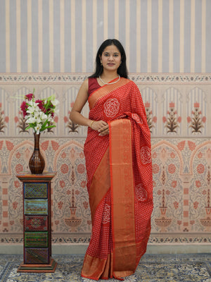 Buy Upada silk Bandhani Zari Work Saree Tanmira 
