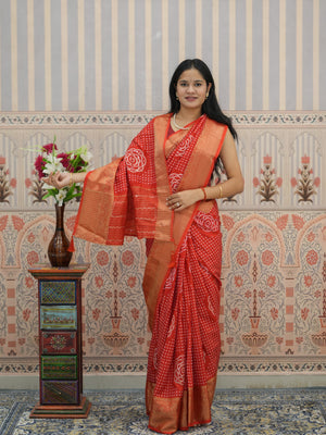 Buy Upada silk Bandhani Zari Work Saree Tanmira 